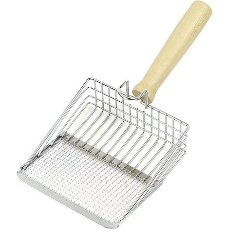 Cuillère À Litière Pour Chat - Manche Long - Profondeur Optimisée - Trous 4 mm Et 8 mm - Alliage D'aluminium - 1 Pièce