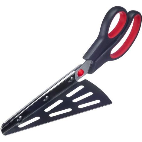 Forbici per pizza – Taglia pizza e pelapatate, pratico utensile da cucina ideale per pizza o torte flambé – Senza BPA, acciaio inossidabile, PP, TPR, nero (1/5)