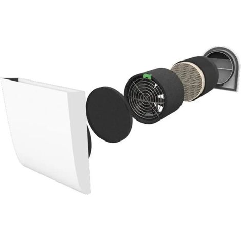 Pluggit iconVent 160, Kit de base complet avec façade extérieure et intérieure en plastique, ICV160K-AB