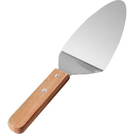 Spatule à, pelle à Spatule à pizza en acier inoxydable avec manche en bois Coupe-spatule à, coupe-gâteau, outil de cuisson pour desserts, Biscuits (1/5)