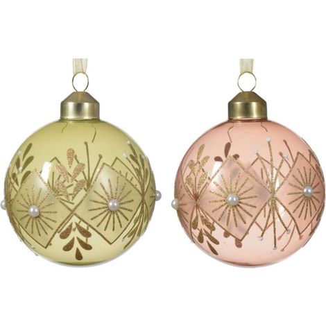 Sfera di Natale con glitter e perle