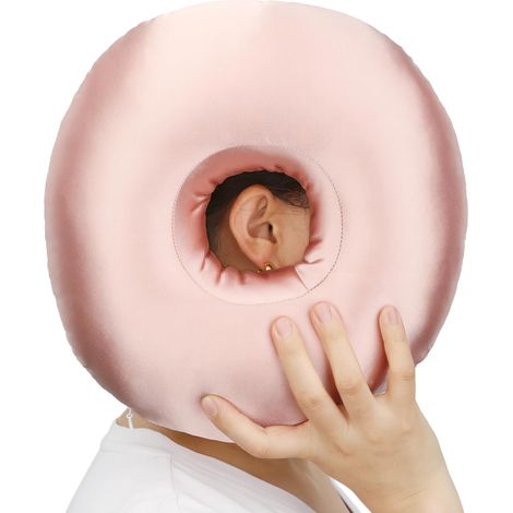 La almohada para las orejas, con forma de rosquilla y perforada, alivia los puntos de presión durante el sueño y resulta cómoda para dormir de lado. (1/5)