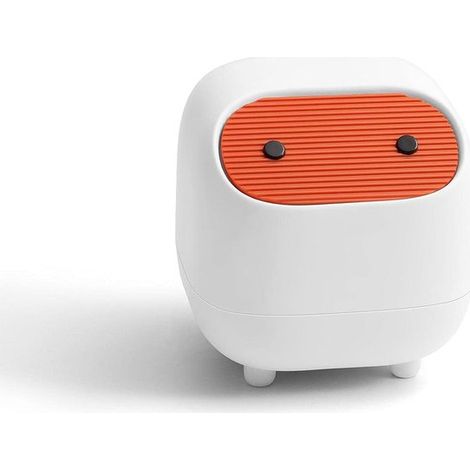 Cubo de basura de plástico pequeño y compacto con tapa – Multifuncional para el hogar y el trabajo – Blanco (1/5)
