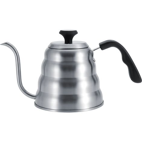 1,2-Liter-Edelstahlkessel mit Schwanenhals und eingebautem Thermometer, ideal zum präzisen Ausgießen von Kaffee und Tee. (1/5)
