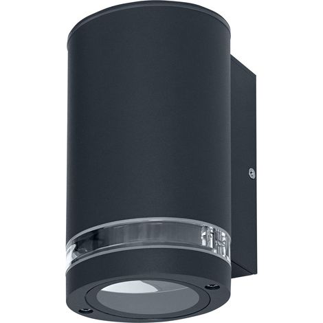 OSRAM Applique extérieure Downlight GU10 avec anneau d'espacement, lumière indirecte, boîtier en aluminium gris foncé, IP44 & IK03, applique murale pour façades (1/5)
