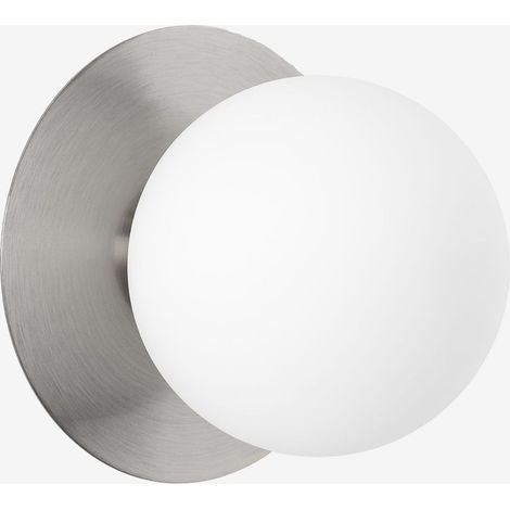 Applique de salle de bain en fer et verre Gris Chromé Ø15 cm (1/5)