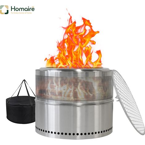 HOMAIRE Feuerstelle Rauchfrei Edelstahl Tragbar Außen Holzgrill (1/5)