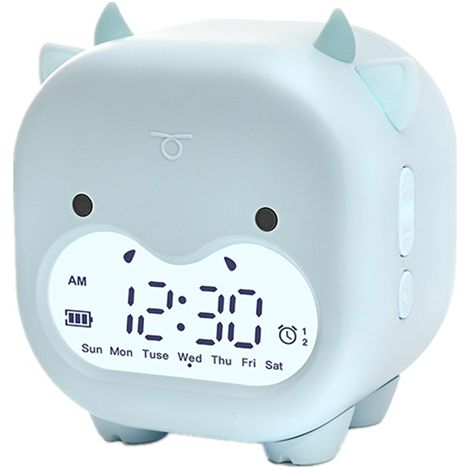 Réveil intelligent en forme de vache, horloge LED rechargeable USB avec minuterie (1/4)