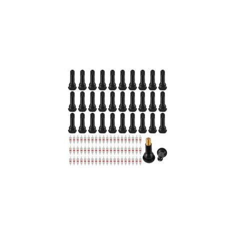 30 Pièces TR414 Valve Pneu Voiture et 60 Pièces Obus de Valve en Caoutchouc Snap-in Jantes Valves Tubeless Valves Auto pour Voiture Bicyclettes Moto Véhicules Tout-Terrain (Noir) (1/5)