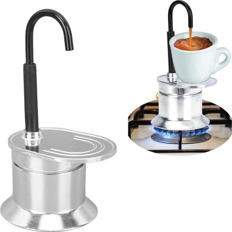 Kompakte 1-Tassen-Kaffeemaschine, tragbare Espressomaschine für den Herd