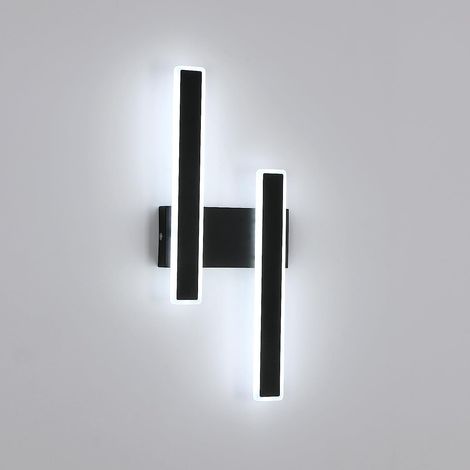 GOECO Modern LED wall lamp cold white wall lamp 6000k for bedroom, living room, corridor, black entrance