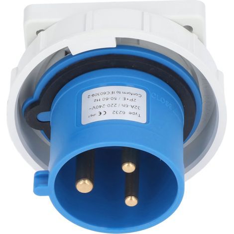 Prise industrielle IP67, connecteur d'aviation à Contact en laiton étanche 2P + E 32A 220240V (1/5)