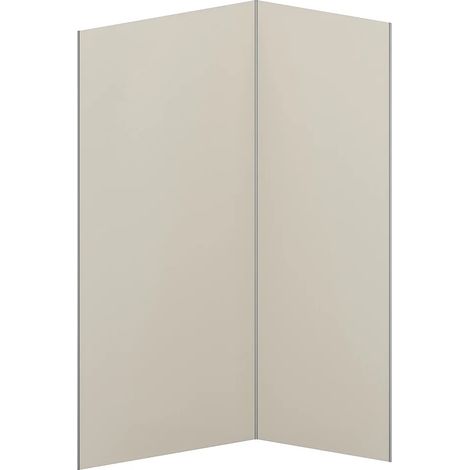 Pannello per parete da doccia effetto avorio in alluminio con profili L90xL120xH210 cm - Lotto di 2 - ITZIAR