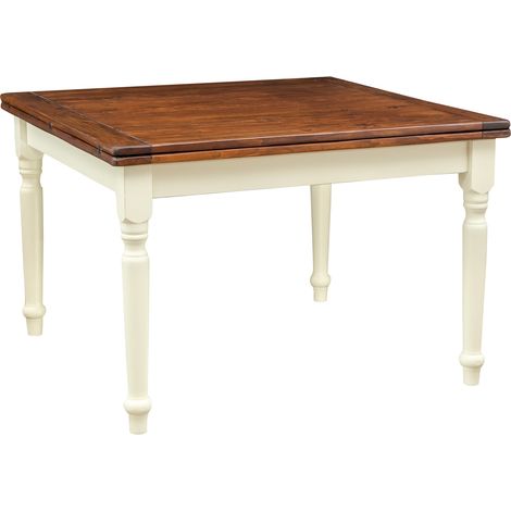 Country -style solid lime wood walnut top extensible table. Made in Italy (1/5)