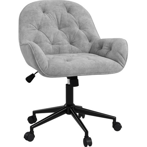 Höhenverstellbarer Bürostuhl, graues Samtdesign, ergonomischer Computerstuhl