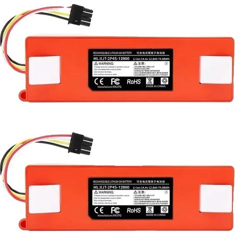 Aspirateur Robot Batterie, 12800mAh Rechargeable, Design Écologique, 2PCS, 14.4 V (1/2)
