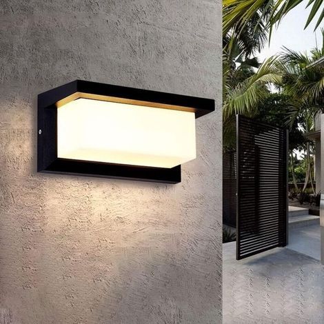 Applique murale LED d'extérieur carrée étanche IP65 avec détecteur de mouvement, éclairage d'extérieur pour terrasse, balcon, garage, atelier (1/5)