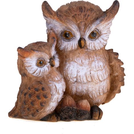 Statuetta di Gufetti decorazione natalizia color marrone da 17 x h 17 cm (1/4)