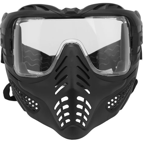 Masque intégral avec lunettes de protection, léger et résistant aux impacts, idéal pour le jeu CS et les activités de plein air. Verres transparents. (1/5)
