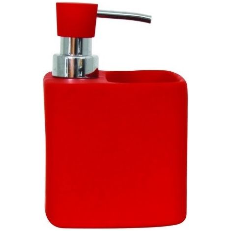 Dispensador de Jabón y Esponja Cerámica MALAGA Rojo MSV