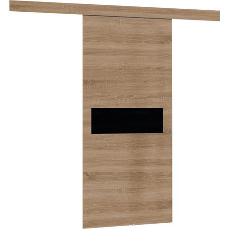 Puerta corredera Dover 134, Roble Sonoma + Negro (1/3)
