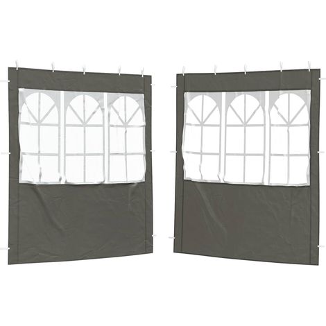 vidaXL Party Tent Sidewall 2 pcs 200 x 195 cm Anthracite PE and Steel