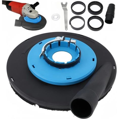 Capot d'aspiration pour meuleuse d'angle 230 mm – Nylon et acier – Aspiration efficace pour ponçage marbre et béton (1/5)