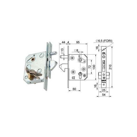 SERRATURA INFILARE A GANCIO PER CANCELLI SCORREVOLI ART.350.60  mm.60 (350.60)    COMBI
