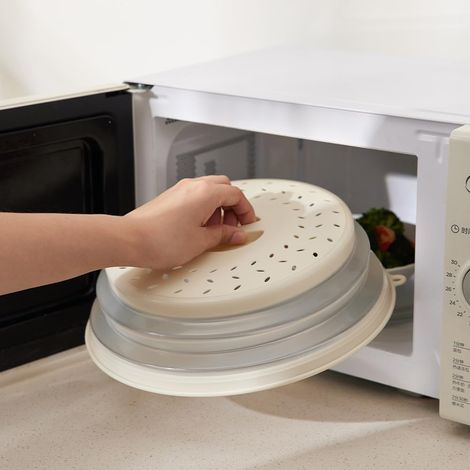 1 Couvercle alimentaire pliable, anti-éclaboussures micro-ondes, ventilation vapeur, rangement compact, cuisine maison bureau (1/5)