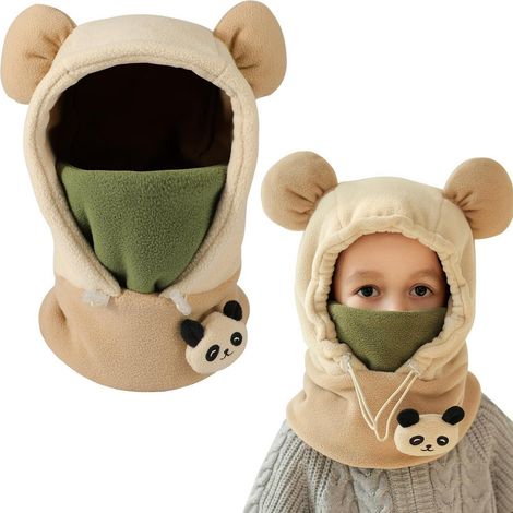 Kinder Sturmhaube Fleece mit 3D Tier Motiv, warm & winddicht, Einheitsgröße (1/5)