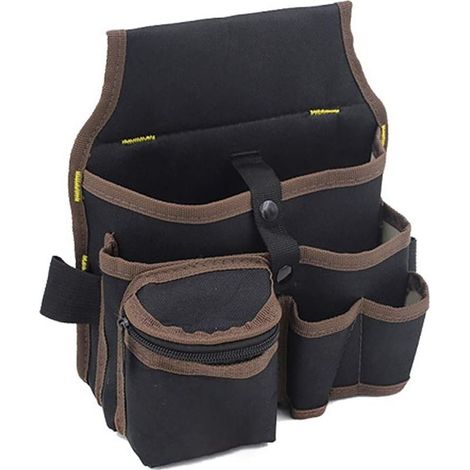 Ceinture à outils pour électricien,avec 7 poches pour jardinage,électricien,charpentier,plombier,technicien et peintre-Couleur café (1/3)