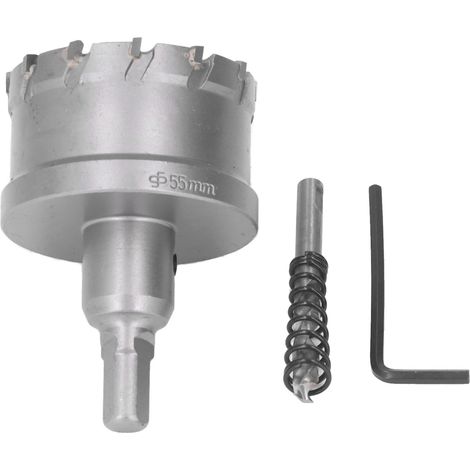 Scie cloche 55mm 2.17in trépan carbure TCT pour métal bois, foret coupe ouverture perceuse outil de perçage (1/5)