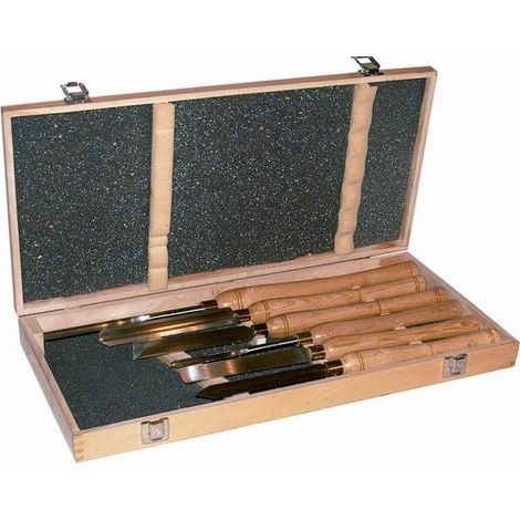 Juego de formones para tornear madera, Proma, modelo de 6 piezas, ideal para carpintería y torneado, mango ergonómico, acero duradero y precisión profesional