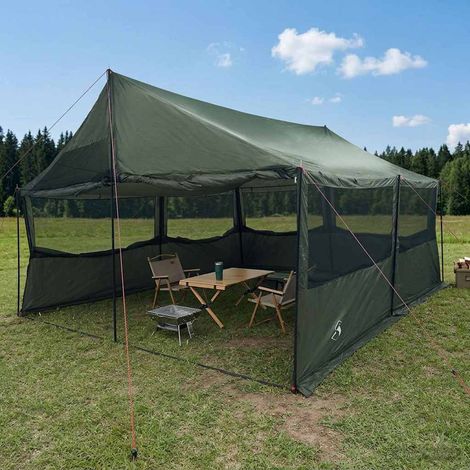 vidaXL Family Tent Army green 600 x 402 x 268 cm Polyester and Steel (1/5)