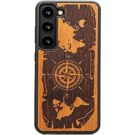 Bewood Holzhülle für Samsung Galaxy S23 WIND ROSE MERBAU (1/4)