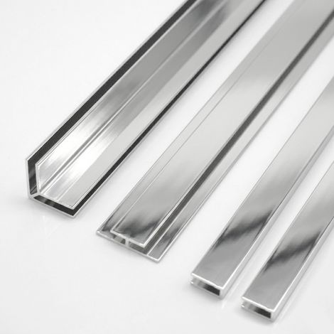 Aluminiumprofil 4er Set für PVC Duschrückwände 3 mm Wandpaneel Bad & Dusche Verbindungsprofilx1 Abschlussprofilx2 Echverbinderx1 Länge 200 cm Hochglanz (1/5)
