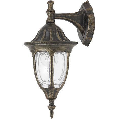 lampada da parete esterna della luce Milano vetro metallo antikgold L: 22cm B 16,5 cm H: 37cm IP43 (1/3)