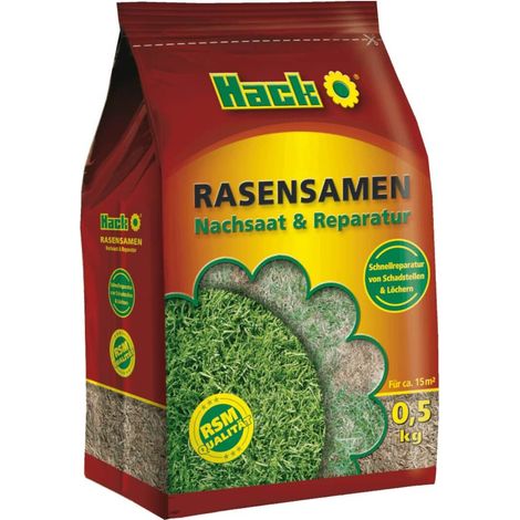 HACK graines de gazon réensemencement et réparation 500 g graines de gazon RSM, semences de gazon de qualité