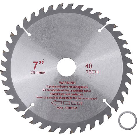 7-Zoll-Kreissägeblatt aus Hartmetall mit 40 Zähnen für Holz, 25,4 mm Bohrung, präziser Schnitt