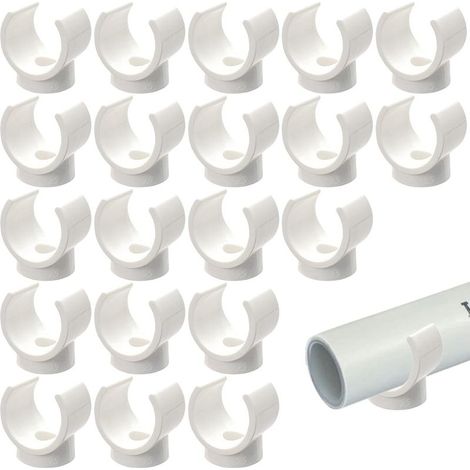 Clips PEX de 16 mm, supports de tuyau à suspendre, 20 pièces de crochets en U, supports de tuyau d’eau, colliers de tuyau, écrou à douille, tuyau vide adapté pour vissage (1/5)