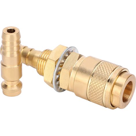 Paire de raccords rapides de 8 mm pour torche de soudage MIG/TIG refroidie à l'eau et au gaz (jaune) (1/5)
