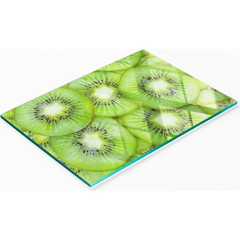 Planche décorative multifonctionnelle pour la cuisine, en verre trempé, motif kiwi, 80 x 52 cm (1/5)