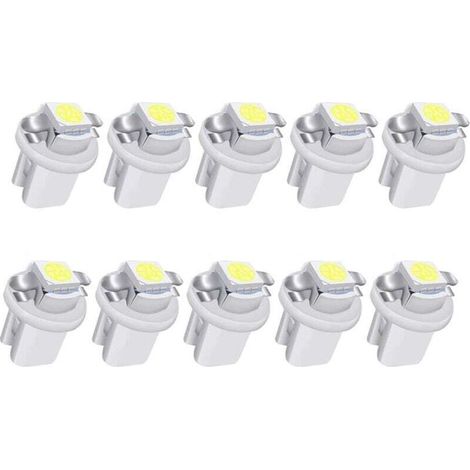 10pcs LED T5 Balnc Ampoules LED B8.5 Tableau de Bord Ampoules 15050SMD pour Voiture Tableau de Bord Compteur de Vitesse Instrument Gauge Cluster Voyant