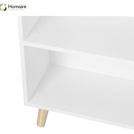 Bibliothèque blanche avec rangement en blanc 24 x 60 x 144 cm HOMAIRE (1/5)