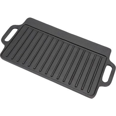 Verdickte, doppelseitige Teppanyaki-Platte aus Gusseisen (45 x 22 cm) zum Grillen, Barbecue und für vielseitiges Kochen (1/5)
