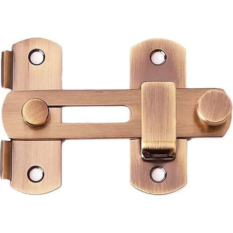 Loquet à crochet de porte à 90 degrés, 1 en acier inoxydable pour serrure de porte et serrure de porte de sécurité, avec serrure coulissante pour porte et serrure de fenêtre (1/5)