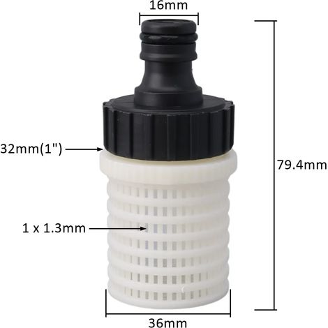 (C3) Raccord rapide de 16 mm pour tuyau d'arrosage avec filtre intégré, compatible avec les systèmes d'arrosage automatiques et les pompes à eau. (1/5)