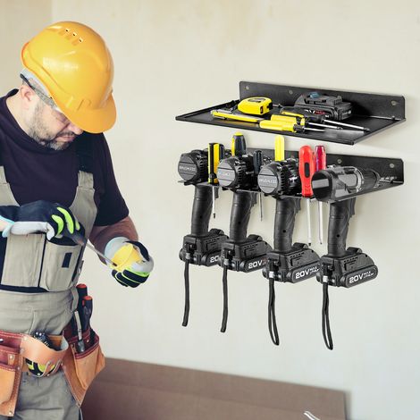 Organisateur d'Outils Electriques Station de Charge Mural Capacité de Poids de 23kg pour Garage Atelier Entrepôt Maison Chic (1/4)