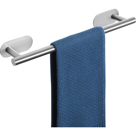Porte-Serviettes Autocollant de 40 CM pour Salle de Bain, Cuisine, Barre de Serviette à Coller en Acier Inoxydable SUS304, sans Perçage, Finition Brossée