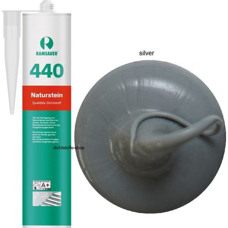 Ramsauer 440 Naturstein Silikon Fugen Dichtstoff 310ml Kartusche silver
